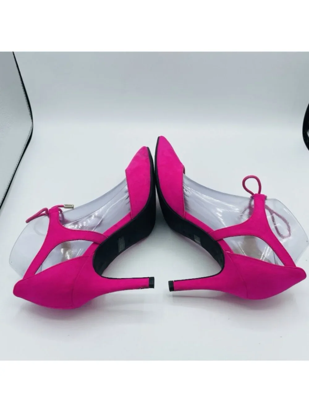 Unisa Shoes Womens Size 8.5 M Pink Faux Suede Stilleto High Heels Lace Up Pumps - Picture 11 of 11